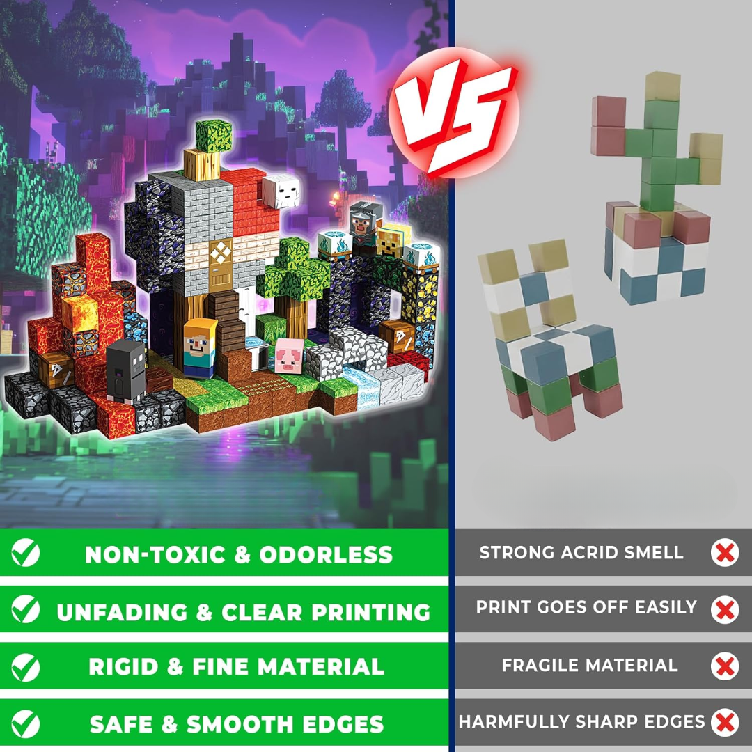 Pixel-Style Magnetic Building Block