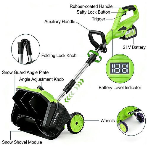 16" Power Snow Shovel – Effortless Winter Snow Clearing ❄️