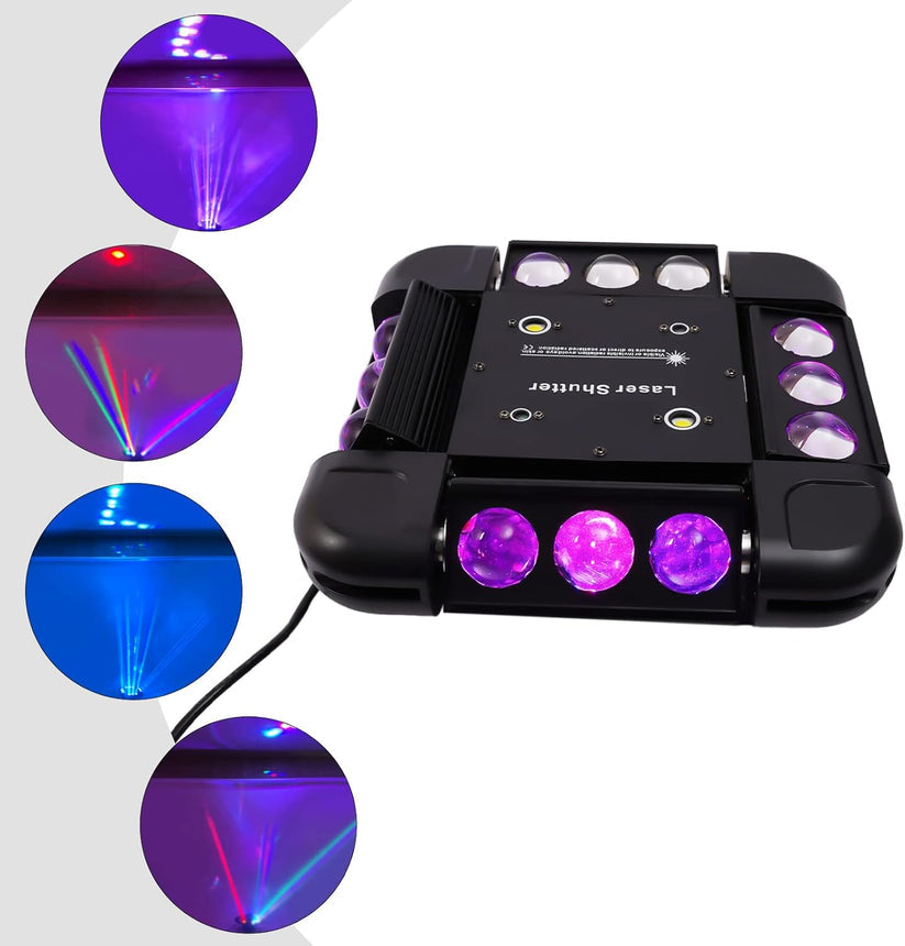 Movable Head Party Light | Sound-Activated RGB Stage Lighting 🎉