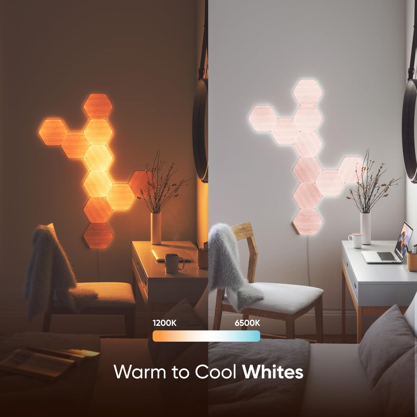 Modular Wood Grain Light Panels | Custom Ambient Lighting for Home