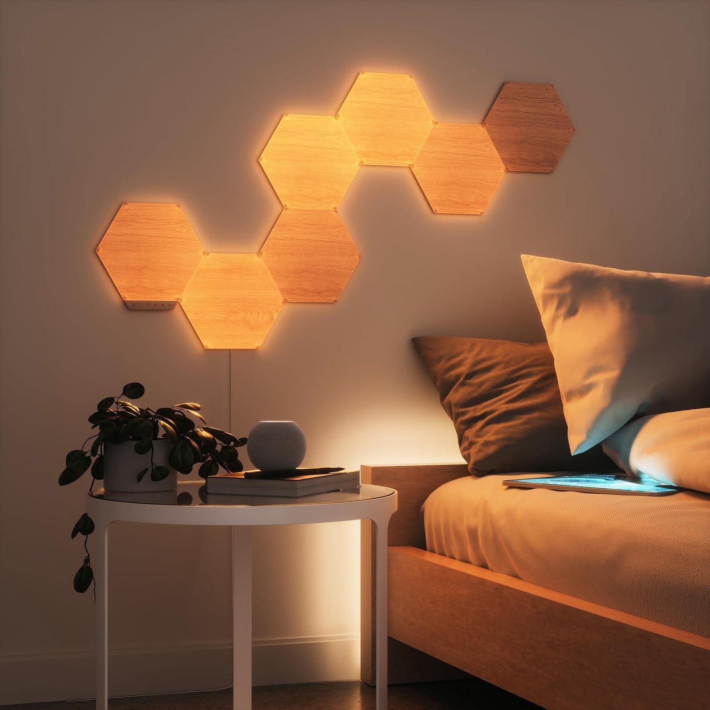Modular Wood Grain Light Panels | Custom Ambient Lighting for Home