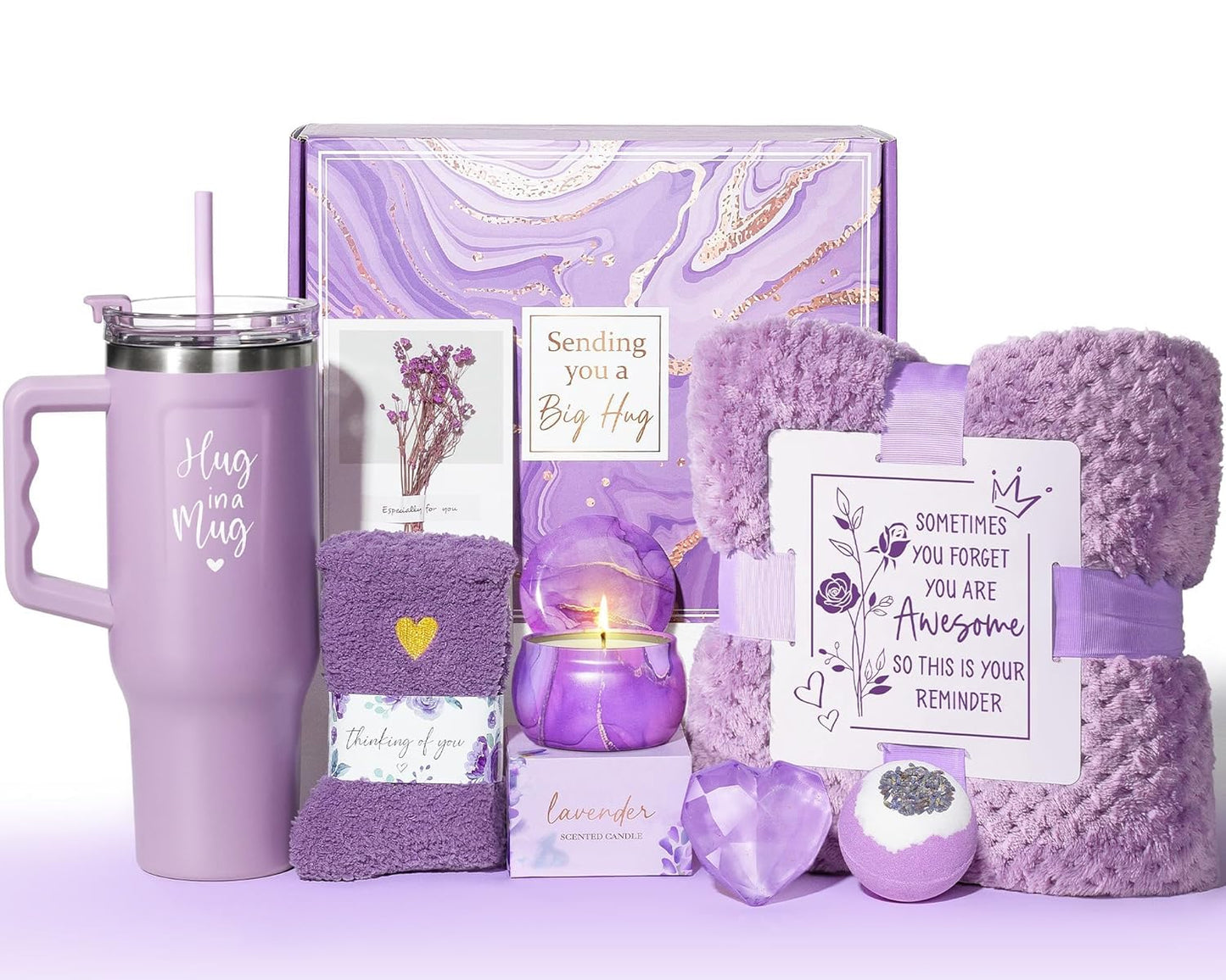 Lavender Self-Care Gift Basket – Sending Her a Warm Hug in Every Box 💖