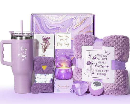 Lavender Self-Care Gift Basket – Sending Her a Warm Hug in Every Box 💖