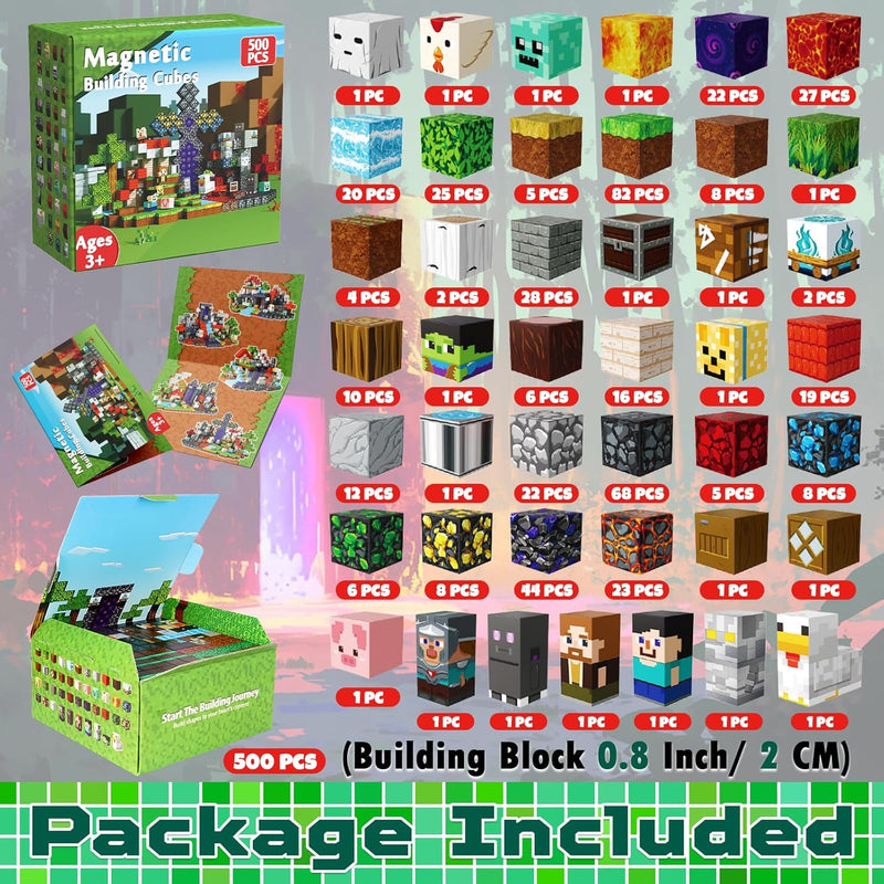 Pixel-Style Magnetic Building Block