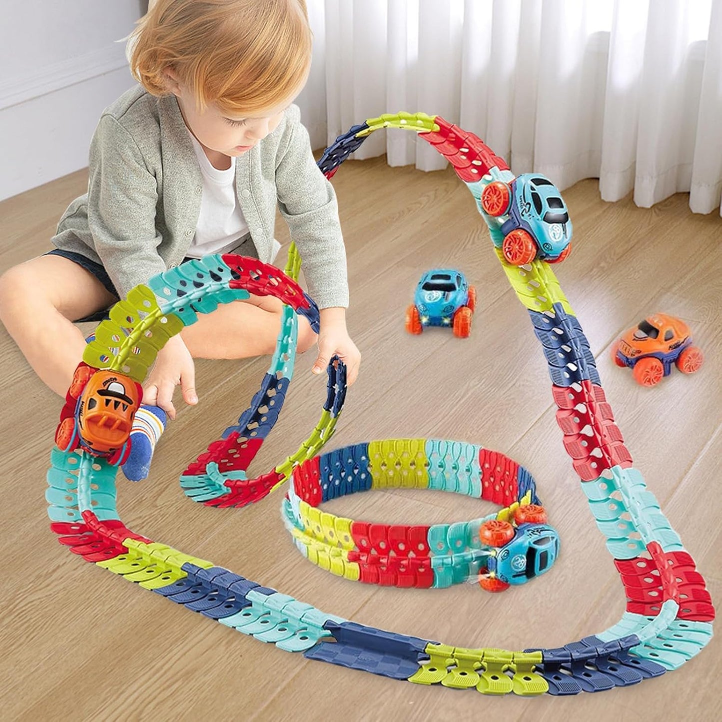 🚦 Kids’ Anti-Gravity Race Track – Endless Loops & Flexible Fun!