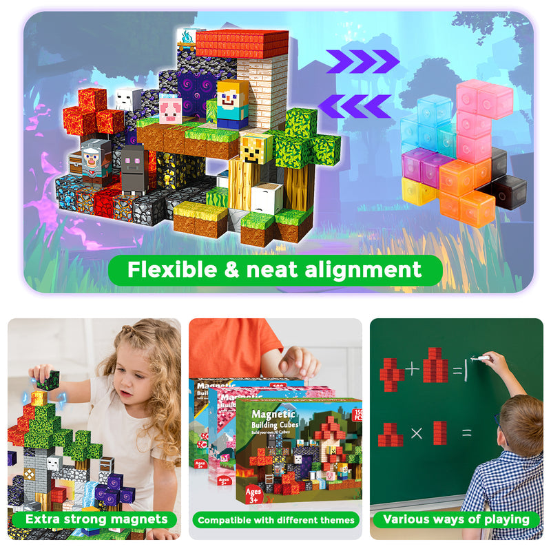 Pixel-Style Magnetic Building Block