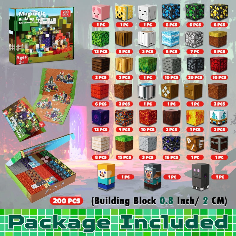 Pixel-Style Magnetic Building Block